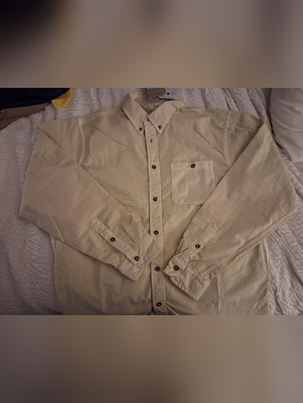 Nike Life Classic Button-Down Shirt in Light Beige
